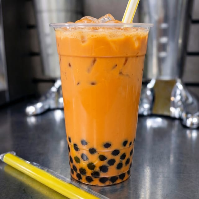 Golden Thai Tea Glow Boba.
