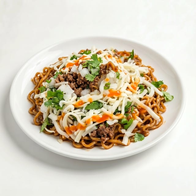 Birria with Natural Noodles (Known in Mexico As Ramen Noodles).
