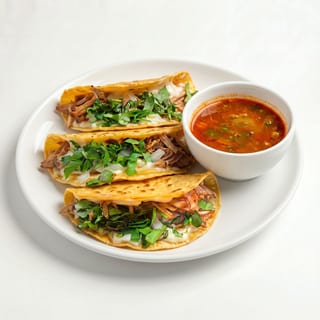 Carnitas Quesotacos & Special Chunky Salsa