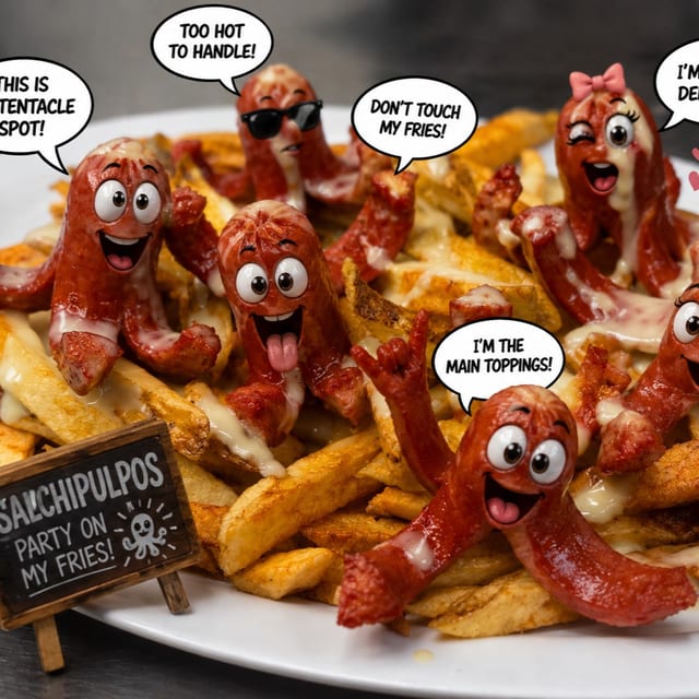Salchipulpos Fries.